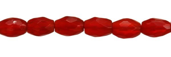 4X6MM RICE FACETED RED AGATE BEAD