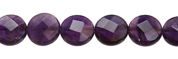 10MM COIN FACETED AMETHYST BEAD