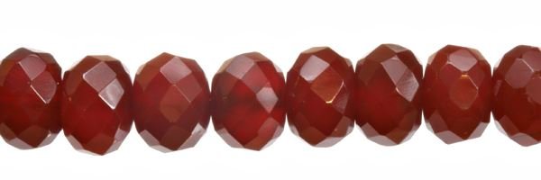 12MM ROUNDEL FACETED RED AGATE BEAD