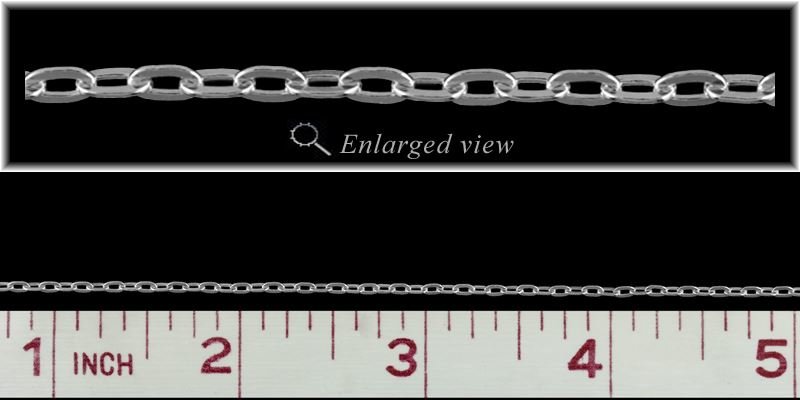 Sterling Silver Flat Oval Cable Chain