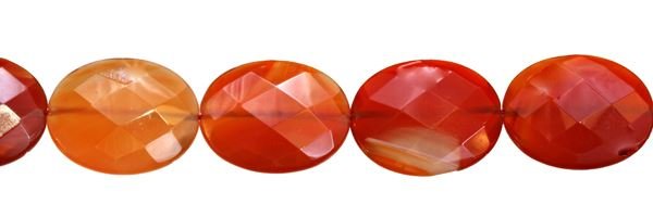 8X10MM OVAL FACETED RED AGATE NATURAL COLOR BEAD