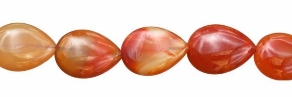 13X18MM PEAR DRILL THROUGH RED AGATE NATURAL COLOR BEAD