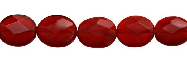 25X35MM OVAL FACETED RED AGATE BEAD