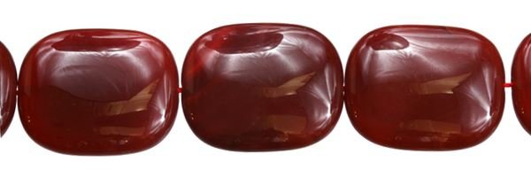 24X28MM TV-FACE RED AGATE BEAD