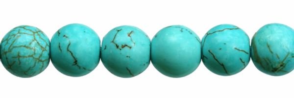 10MM ROUND LIGHT BLUE CRAZY STABILIZED TURQUOISE