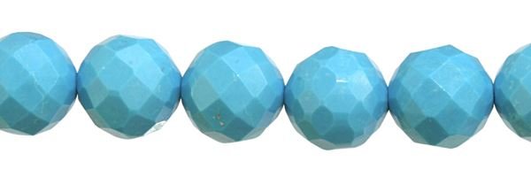 8MM ROUND FACETED LIGHT BLUE STABILIZED TURQUOISE