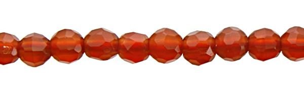 14mm Round Faceted Red Agate Bead