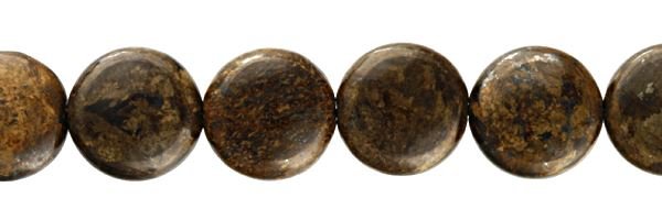 10MM COIN  BRONZITE BEADS