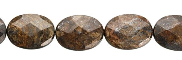 13X18MM OVAL FACETED BRONZITE BEADS