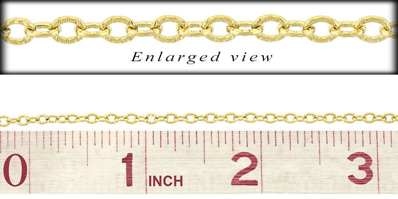 Gold Filled 2.4mm Chain Width Knurl Oval Cable Chain