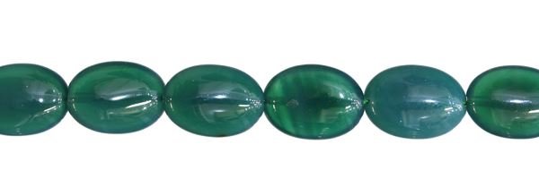 10X14MM OVAL GREEN AGATE BEAD