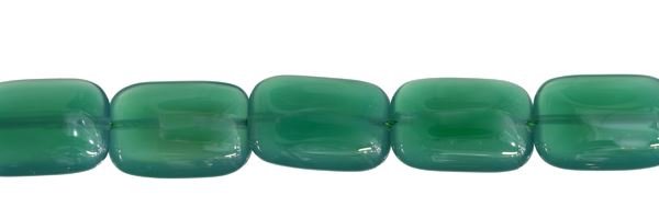 10X14MM RECTANGLE GREEN AGATE BEAD