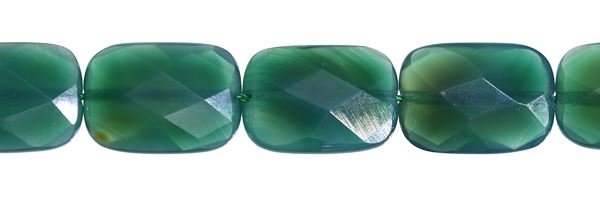 13X18MM RECTANGLE FACETED GREEN AGATE BEAD