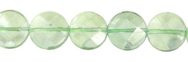 10MM COIN FACETED GREEN FLUORITE