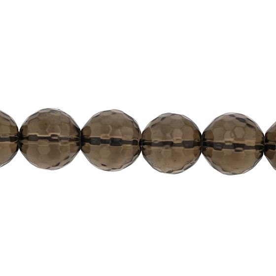 16MM ROUND FACETED (AB) QUALITY SMOKY QUARTZ