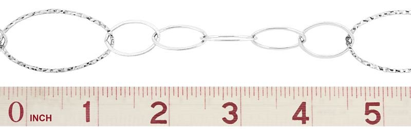 SS 42X23mm Oval Hammer And Flat Chain