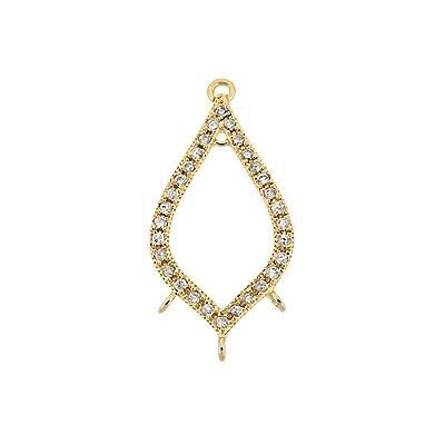 Vermeil 25X13mm Cubic Zirconia Pear Centerpiece