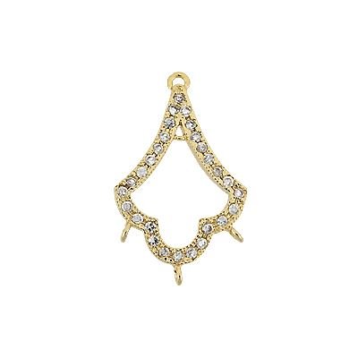 Vermeil 24X14mm Cubic Zirconia Bell Centerpiece