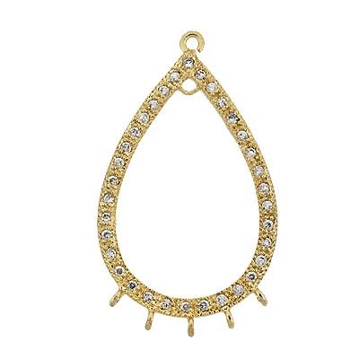 Vermeil 33X19mm Cubic Zirconia Pear Centerpiece