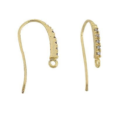 Vermeil 5 Cubic Zirconia Earwire Earring