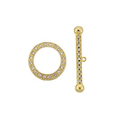 15mm Cubic Zirconia Fancy Toggle Clasp