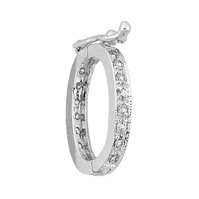 19mm Rhodium Plated Cubic Zirconia Shortener