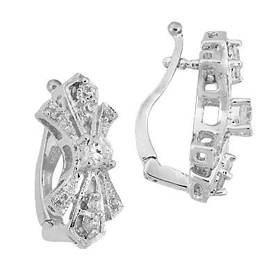 16X8mm Rhodium Plated Cubic Zirconia Bow Enhancer
