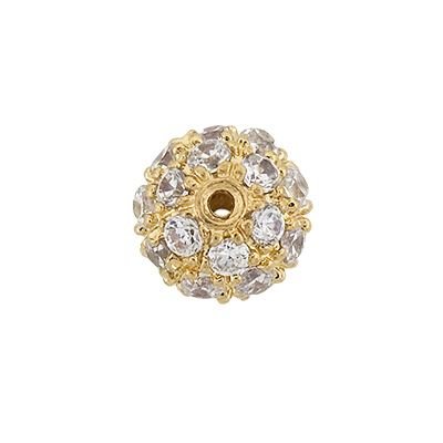 Vermeil 7mm Cubic Zirconia Round Bead