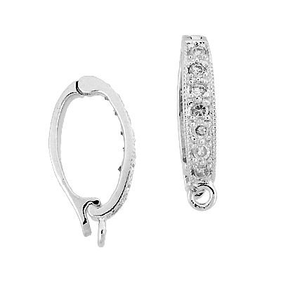 15X8mm Rhodium Plated Cubic Zirconia Enhancer
