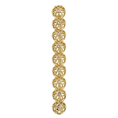 Vermeil 45mm Cubic Zirconia Filigree Brooch