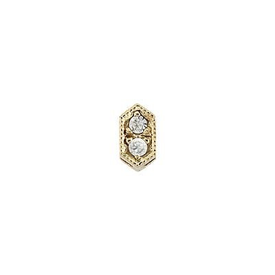 Vermeil 5X3mm Cubic Zirconia Connector