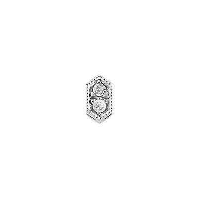 Rhodium Sterling Silver 5X3mm Rhodium Plated Cubic Zirconia Connector