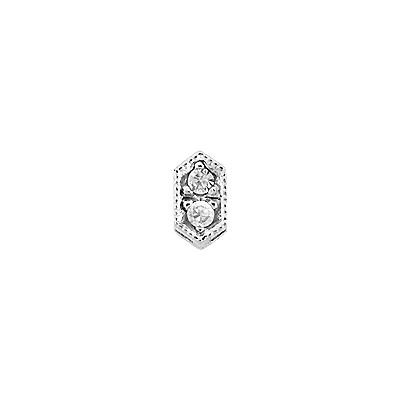 5X3mm Rhodium Plated Cubic Zirconia Connector