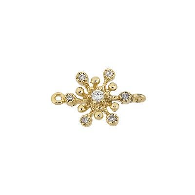 Vermeil 8mm Cubic Zirconia Snowflake Connector