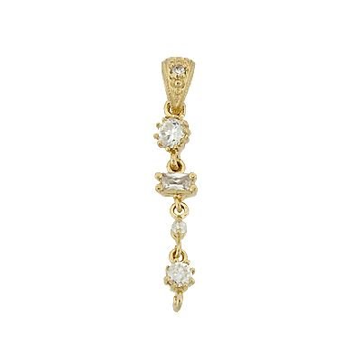20X4mm Cubic Zirconia Drop Bail
