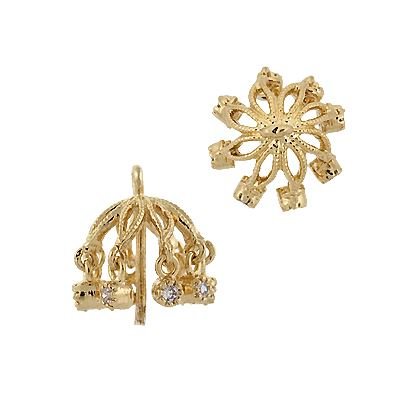 8mm Cubic Zirconia Filigree Pearl Pendant