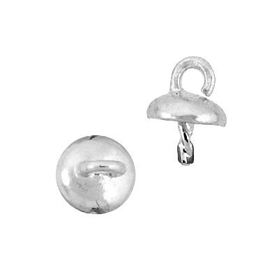 Rhodium Sterling Silver 4mm Rhodium Plated Plain Pearl Drop