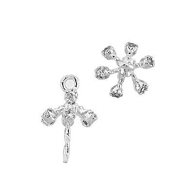 6mm Rhodium Plated Cubic Zirconia Filigree Pearl Pendant