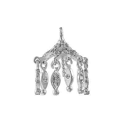 9mm Rhodium Plated Cubic Zirconia Pave Pearl Pendant