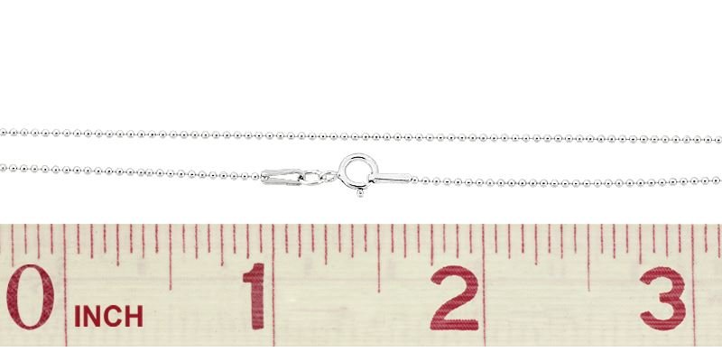 SS 1mm Ball Chain Necklace With Springring Clasp