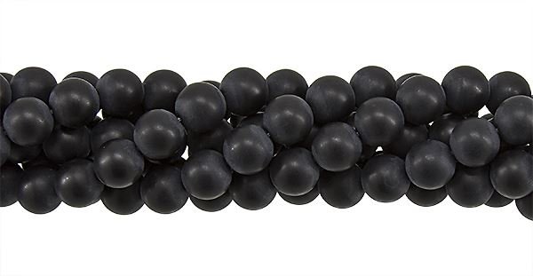 10mm Round Matt Black Agate Bead