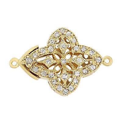 Vermeil 20X15mm Cubic Zirconia Filigree Clasp