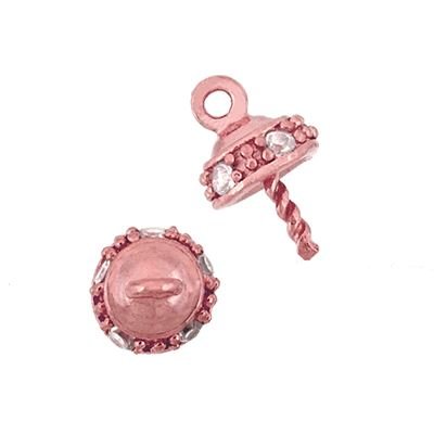 Rose Gold Vermeil 5mm Cubic Zirconia Filigree Pearl Drop