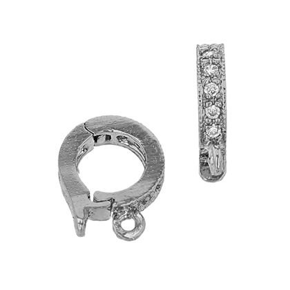 7.30mm With Ring Rhodium Plated Cubic Zirconia Enhancer