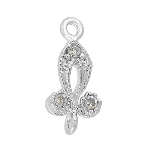 10X5mm Rhodium Plated Cubic Zirconia Drop Connector