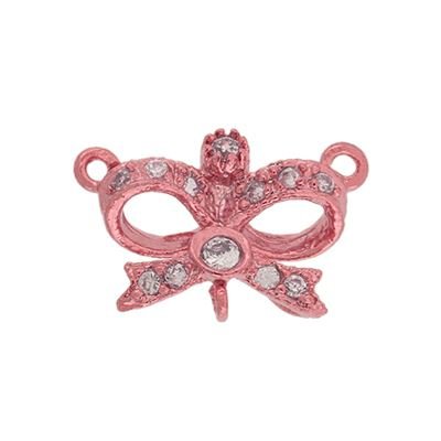 11X9mm Cubic Zirconia Fancy Bow Connector