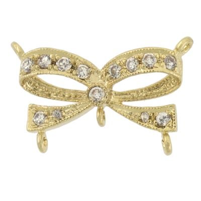 19X11mm Cubic Zirconia Fancy Bow Connector