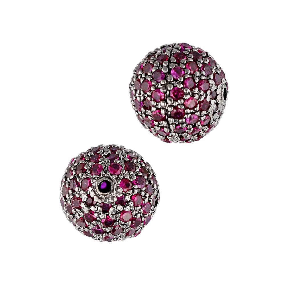 12mm Garnet Cubic Zirconia Ball Bead