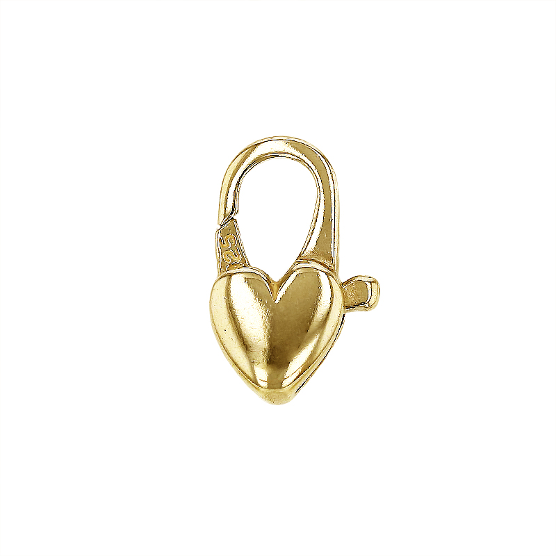 Gold Vermeil 14X7mm Heart Trigger Clasp