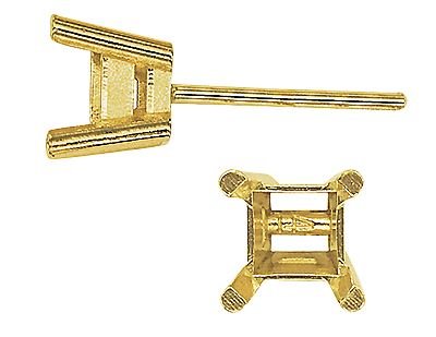 14KY 2.0mm 4 Prong Square Earring